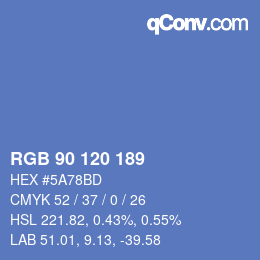 カラーコード: RGB 90 120 189 | qconv.com