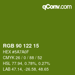 颜色代码: RGB 90 122 15 | qconv.com