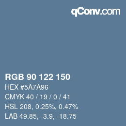 Farbcode: RGB 90 122 150 | qconv.com