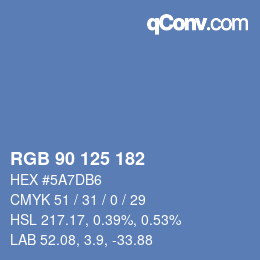 颜色代码: RGB 90 125 182 | qconv.com