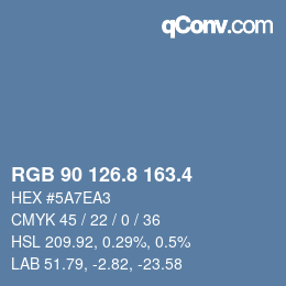 カラーコード: RGB 90 126.8 163.4 | qconv.com