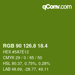 カラーコード: RGB 90 126.8 18.4 | qconv.com