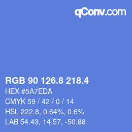 カラーコード: RGB 90 126.8 218.4 | qconv.com