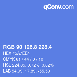 カラーコード: RGB 90 126.8 228.4 | qconv.com