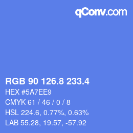 カラーコード: RGB 90 126.8 233.4 | qconv.com
