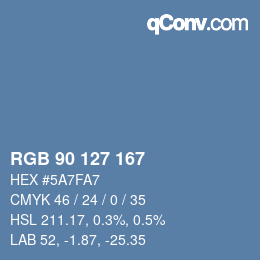 颜色代码: RGB 90 127 167 | qconv.com