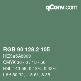 カラーコード: RGB 90 128.2 105 | qconv.com