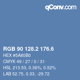 カラーコード: RGB 90 128.2 176.6 | qconv.com