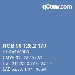 Color code: RGB 90 128.2 179 | qconv.com