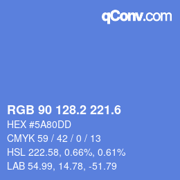 カラーコード: RGB 90 128.2 221.6 | qconv.com