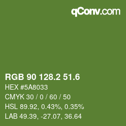 カラーコード: RGB 90 128.2 51.6 | qconv.com