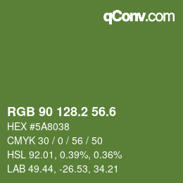 カラーコード: RGB 90 128.2 56.6 | qconv.com