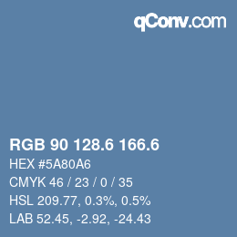 カラーコード: RGB 90 128.6 166.6 | qconv.com