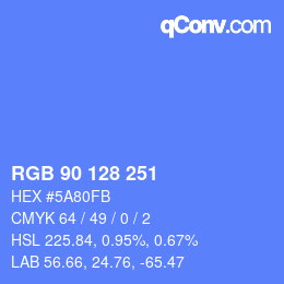 Color code: RGB 90 128 251 | qconv.com