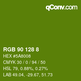カラーコード: RGB 90 128 8 | qconv.com