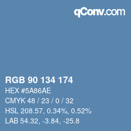 Color code: RGB 90 134 174 | qconv.com