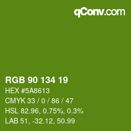 Color code: RGB 90 134 19 | qconv.com