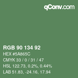 Color code: RGB 90 134 92 | qconv.com