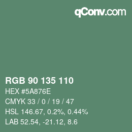 Farbcode: RGB 90 135 110 | qconv.com