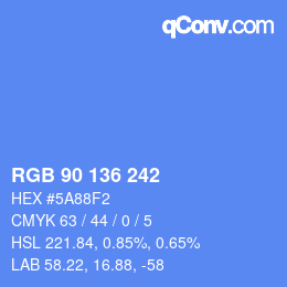 Color code: RGB 90 136 242 | qconv.com