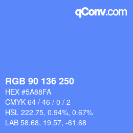 Color code: RGB 90 136 250 | qconv.com