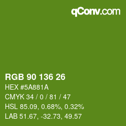 Color code: RGB 90 136 26 | qconv.com