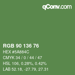 Color code: RGB 90 136 76 | qconv.com