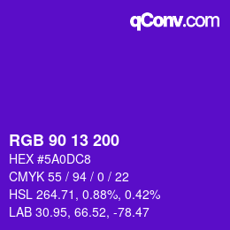Color code: RGB 90 13 200 | qconv.com