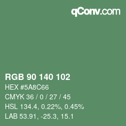 Farbcode: RGB 90 140 102 | qconv.com