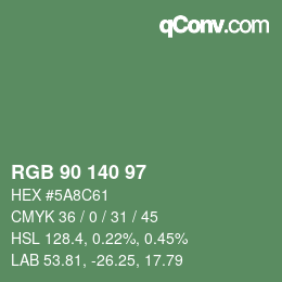 Farbcode: RGB 90 140 97 | qconv.com