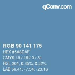 Código de color: RGB 90 141 175 | qconv.com