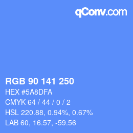 Color code: RGB 90 141 250 | qconv.com