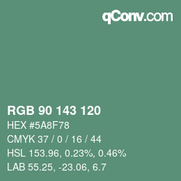 カラーコード: RGB 90 143 120 | qconv.com