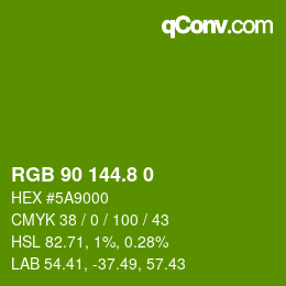 カラーコード: RGB 90 144.8 0 | qconv.com