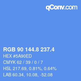 カラーコード: RGB 90 144.8 237.4 | qconv.com