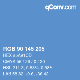 Color code: RGB 90 145 205 | qconv.com