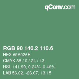 カラーコード: RGB 90 146.2 110.6 | qconv.com