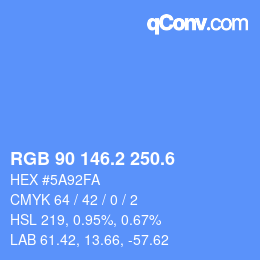 カラーコード: RGB 90 146.2 250.6 | qconv.com