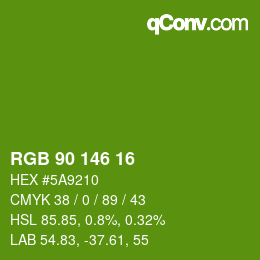カラーコード: RGB 90 146 16 | qconv.com