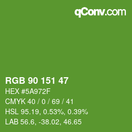 Color code: RGB 90 151 47 | qconv.com