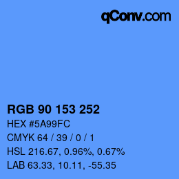 颜色代码: RGB 90 153 252 | qconv.com