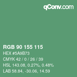 颜色代码: RGB 90 155 115 | qconv.com