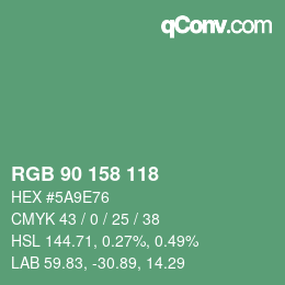 Color code: RGB 90 158 118 | qconv.com