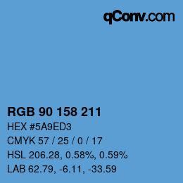 カラーコード: RGB 90 158 211 | qconv.com