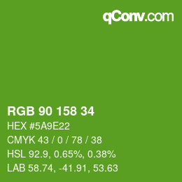 Color code: RGB 90 158 34 | qconv.com