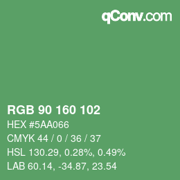 Color code: RGB 90 160 102 | qconv.com