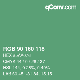 Color code: RGB 90 160 118 | qconv.com