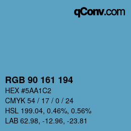 カラーコード: RGB 90 161 194 | qconv.com