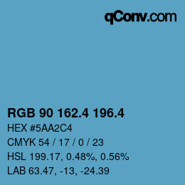 カラーコード: RGB 90 162.4 196.4 | qconv.com