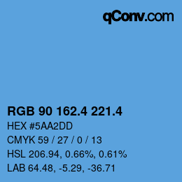 カラーコード: RGB 90 162.4 221.4 | qconv.com